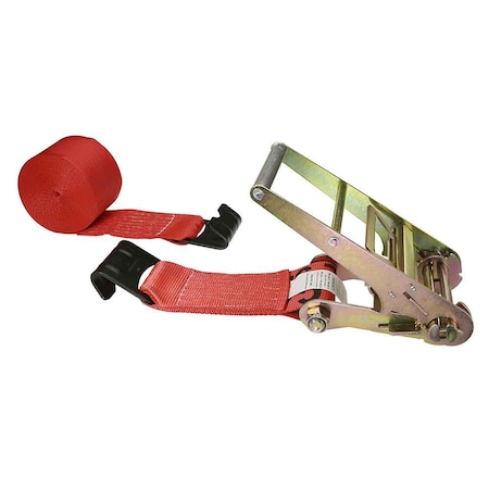 Us Cargo Control 4" x 30' Red Ratchet Strap w/ Flat Hooks 8530FH-RED